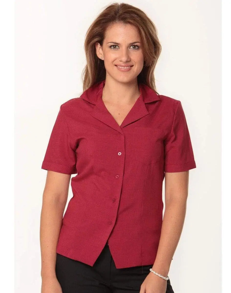 BENCHMARK Women's CoolDry Short Sleeve Overblouse M8614S Corporate Wear Benchmark Red 6